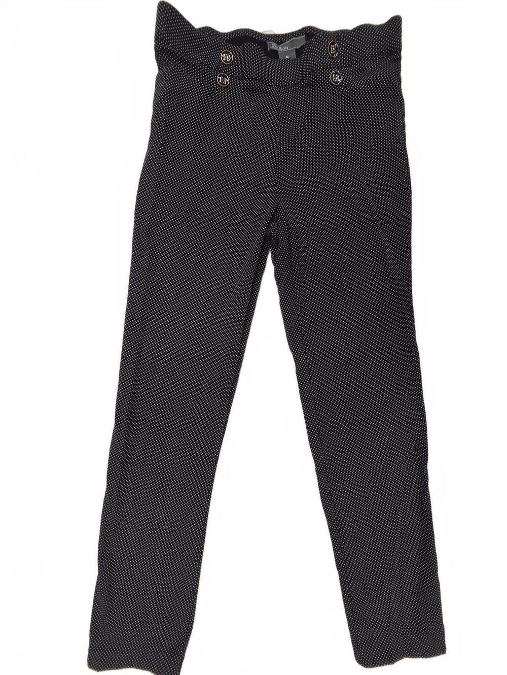 89th & Madison Womens M Black Polka Dot Pull On Stretch Skinny Ankle Pants